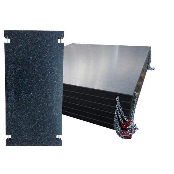 Kranabstützplatten in verschiedenen Größen und Ausführungen - RZ Kunststoffplatten mit Bolzen oder Kettenschlaufen